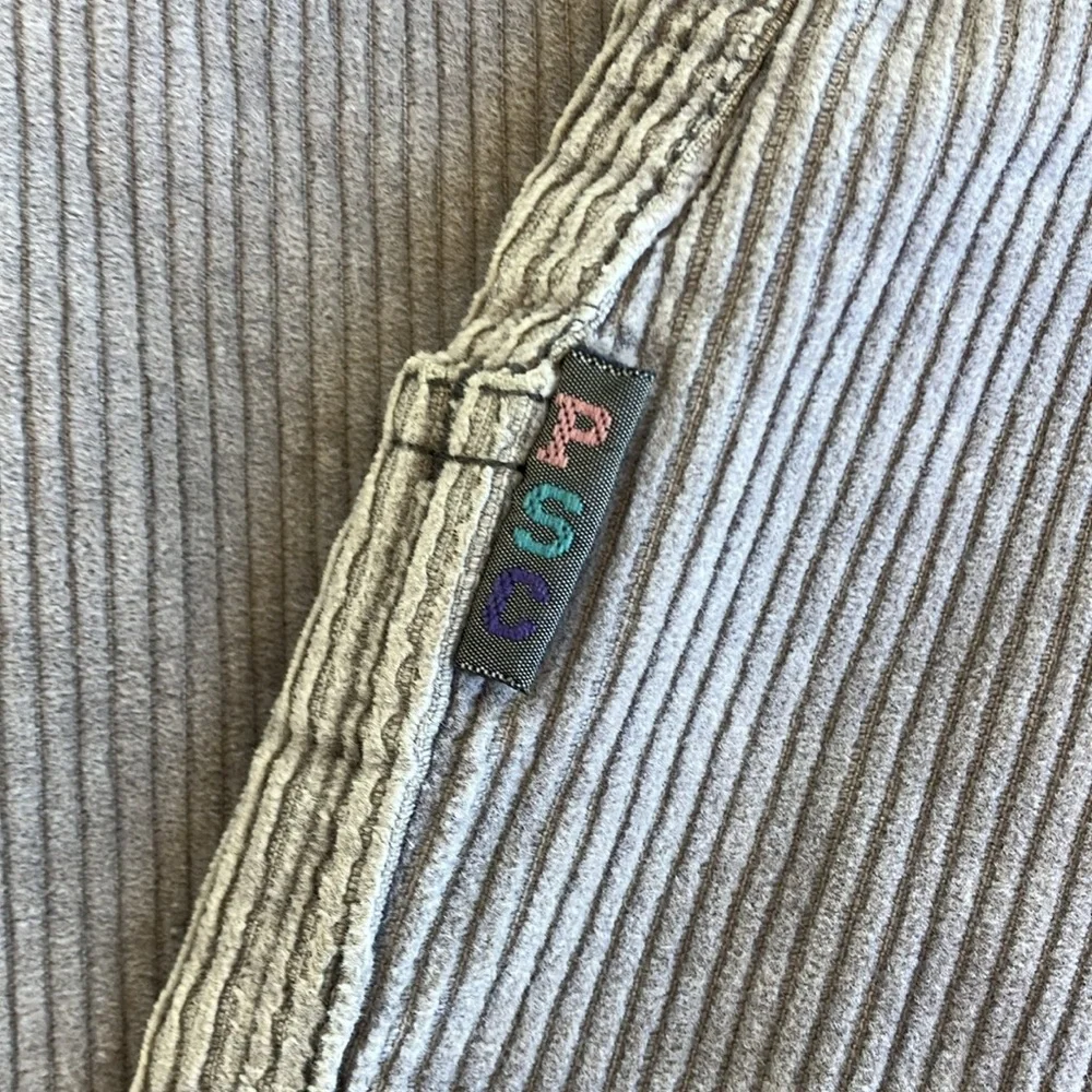 VTG Paris Sports Club Gray Corduroy High Rise Pants, 8